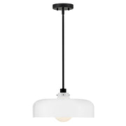 Lark Maisie 1 Light Medium Pendant, Black/Cased Opal - 83497BK-CO