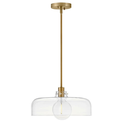 Lark Maisie 1 Light Medium Pendant, Lacquered Brass/Clear - 83497LCB