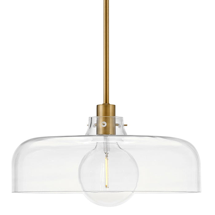 Lark Maisie 1 Light Medium Pendant, Lacquered Brass/Clear