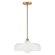 Lark Maisie 1 Light Medium Pendant, Lacquered Brass/Cased Opal - 83497LCB-CO