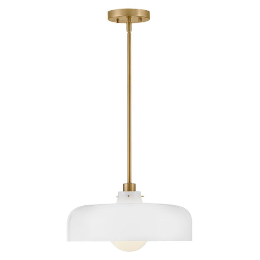 Lark Maisie 1 Light Medium Pendant, Lacquered Brass/Cased Opal - 83497LCB-CO