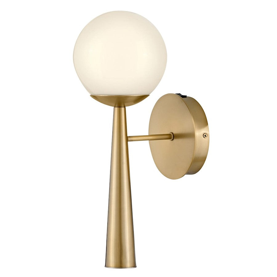 Lark Izzy 1 Light Medium Sconce, Lacquered Brass/Cased Opal - 83500LCB