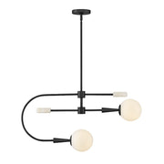 Lark Maude 2 Light 32" Single Tier Chandelier, Black/Etched Opal - 83505BK