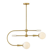 Lark Maude 2Lt 32" Single Tier Chandelier, Brass/Etched Opal - 83505LCB