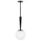 Lark Izzy 1 Light Small Pendant, Black/Cased Opal - 83507BK