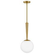 Lark Izzy 1 Light Small Pendant, Lacquered Brass/Cased Opal - 83507LCB