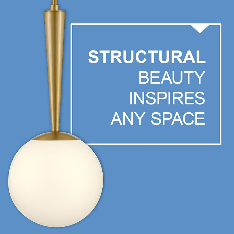 Lark Izzy 1 Light Small Pendant, Lacquered Brass/Cased Opal