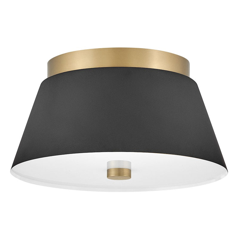 Lark Tess 2 Light Small Flush Mount, Black/Etched