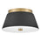 Lark Tess 2 Light Small Flush Mount, Black/Etched