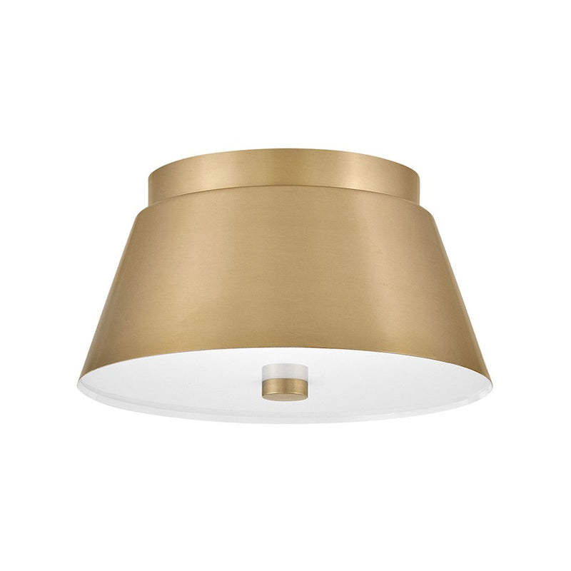 Lark Tess 2 Light Small Flush Mount, Lacquered Brass/Etched