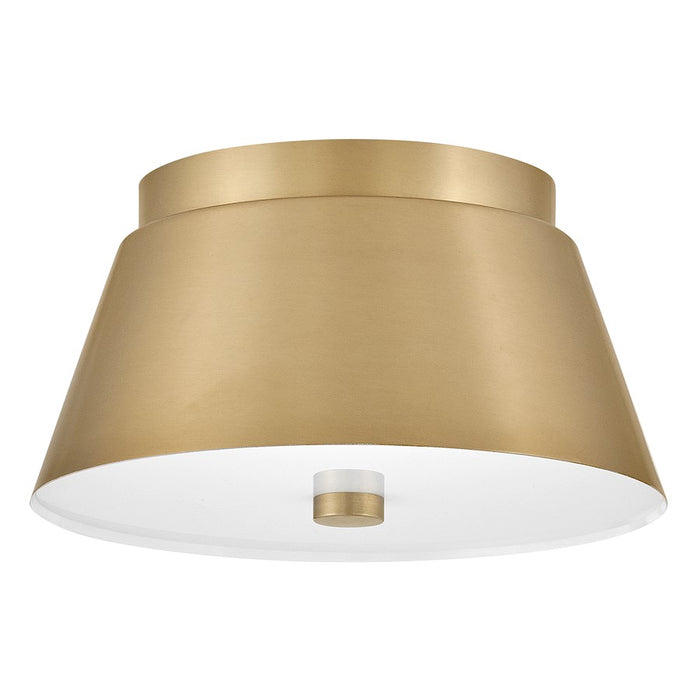 Lark Tess 2 Light Small Flush Mount, Lacquered Brass/Etched