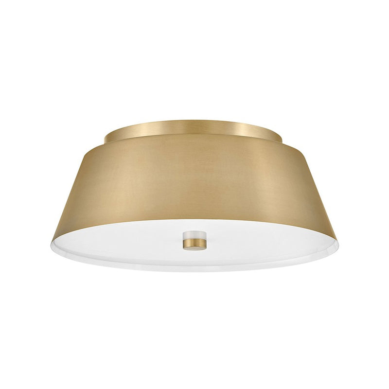 Lark Tess 2 Light Medium Flush Mount, Lacquered Brass/Etched