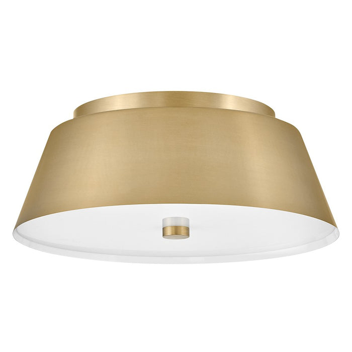 Lark Tess 2 Light Medium Flush Mount, Lacquered Brass/Etched