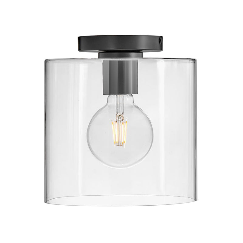Lark Pippa 10in 1-Light Flush Mount | Transitional Lacquered Brass Steel and Clear Glass | Hallway & Closet | 8 x 8 x 10 in | Model 83531LCB