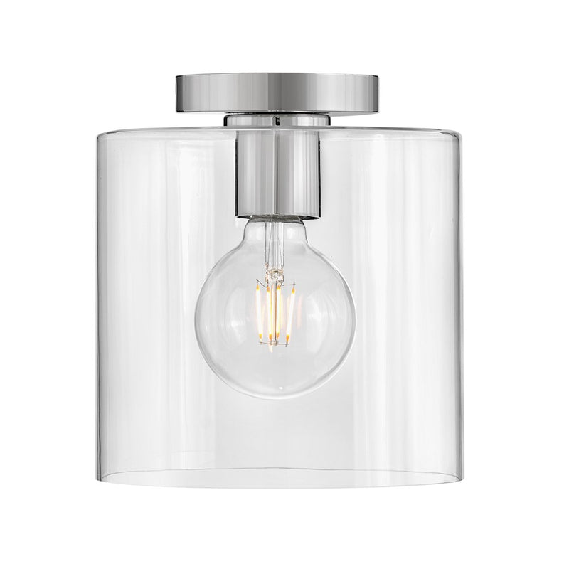 Lark Pippa 10in 1-Light Flush Mount | Transitional Lacquered Brass Steel and Clear Glass | Hallway & Closet | 8 x 8 x 10 in | Model 83531LCB