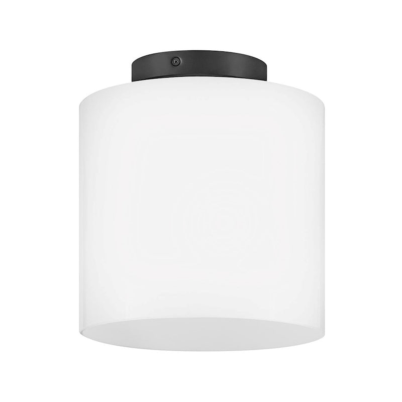 Lark Pippa 8.5in 1-Light Flush Mount | Transitional Black Steel and Cased Opal Glass | Hallway & Closet | 8.5 x 8.5 x 9.5 in | Model 83533BK