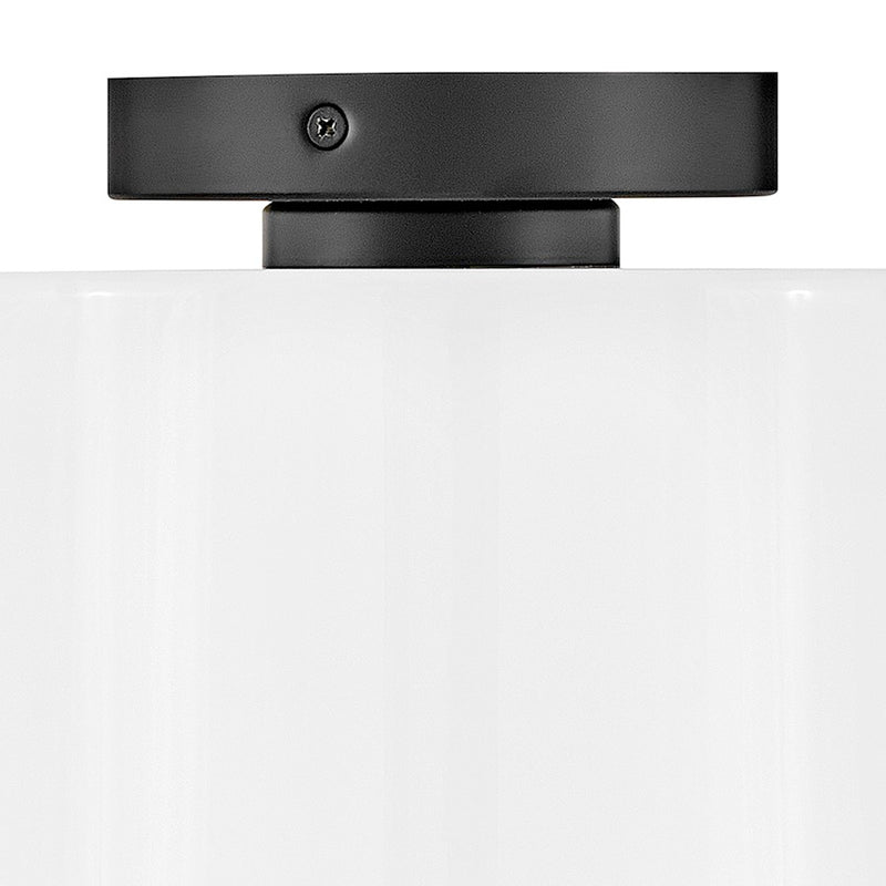 Lark Pippa 1 Light Extra Small Flush Mount, Black/Cased Opal