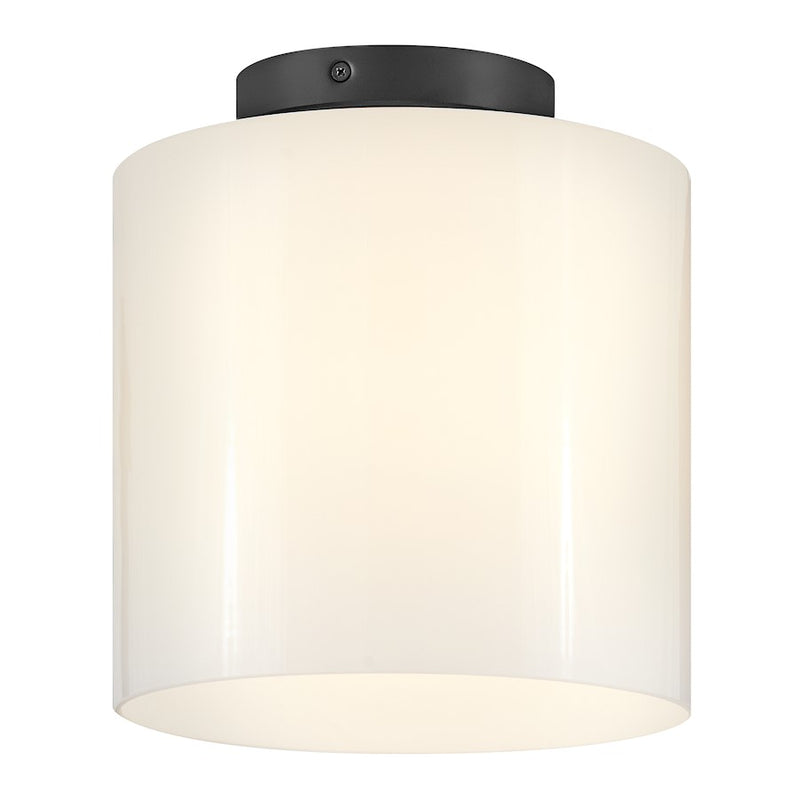 Lark Pippa 8.5in 1-Light Flush Mount | Transitional Black Steel and Cased Opal Glass | Hallway & Closet | 8.5 x 8.5 x 9.5 in | Model 83533BK