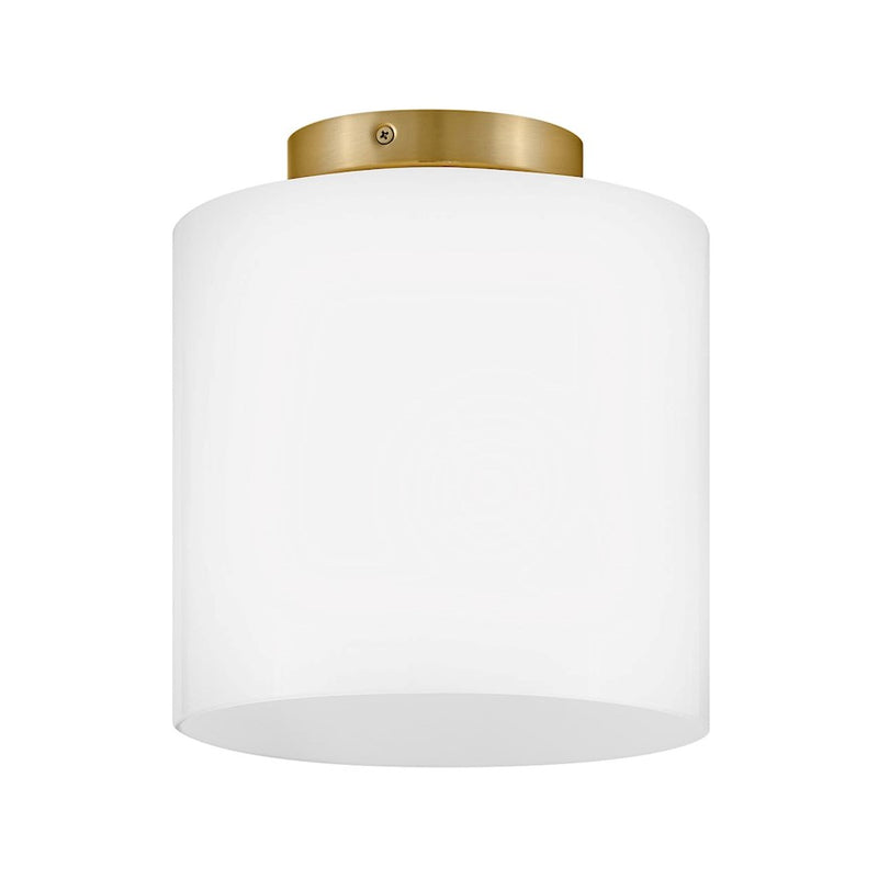 Lark Pippa 8in 1-Light Flush Mount | Transitional Lacquered Brass and Cased Opal Glass | Hallway & Closet | 8 x 8 x 9 in | Model 83533LCB