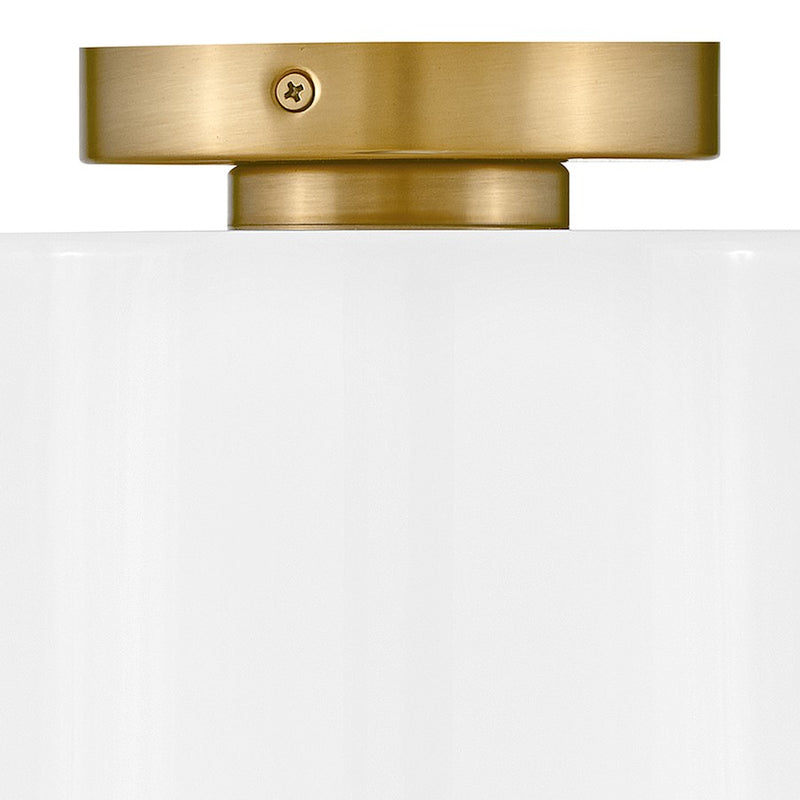 Lark Pippa 8in 1-Light Flush Mount | Transitional Lacquered Brass and Cased Opal Glass | Hallway & Closet | 8 x 8 x 9 in | Model 83533LCB
