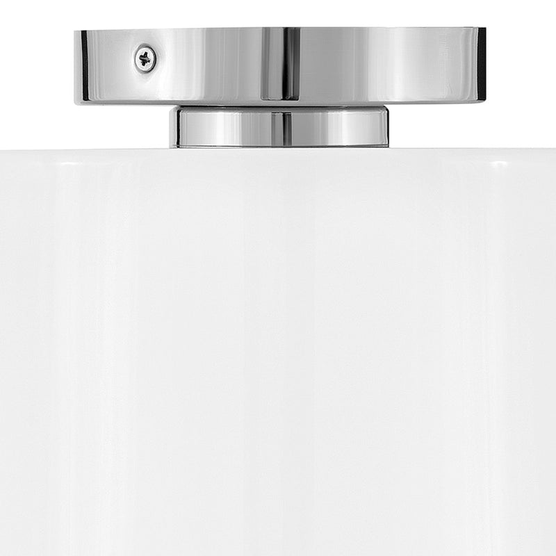 Lark Pippa 8in 1-Light Flush Mount | Transitional Polished Nickel Steel and Cased Opal Glass | Hallway & Closet | 8 x 8 x 9 in | Model 83533PN