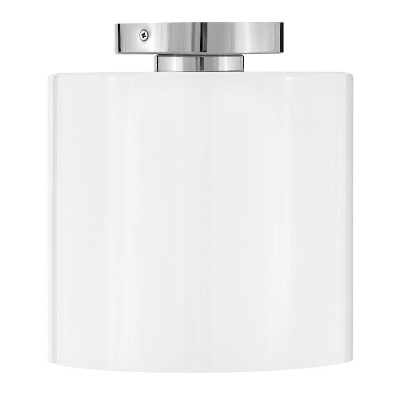 Lark Pippa 8in 1-Light Flush Mount | Transitional Polished Nickel Steel and Cased Opal Glass | Hallway & Closet | 8 x 8 x 9 in | Model 83533PN