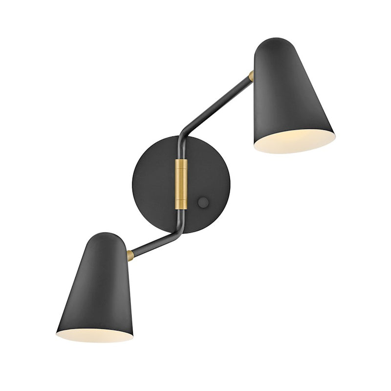 Lark Birdie 2 Light Sconce, Black