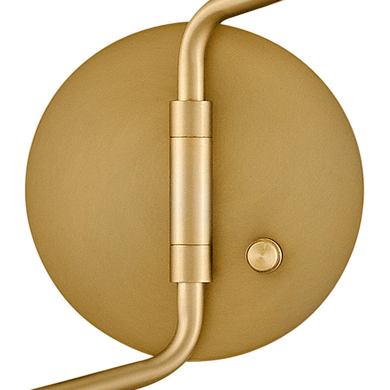 Lark Birdie 2-Light Large Wall Sconce | Mid-Century Modern Lacquered Brass Steel and Matte White Shade | Living Room & Bedroom Accent | Model 83542LCB-MW
