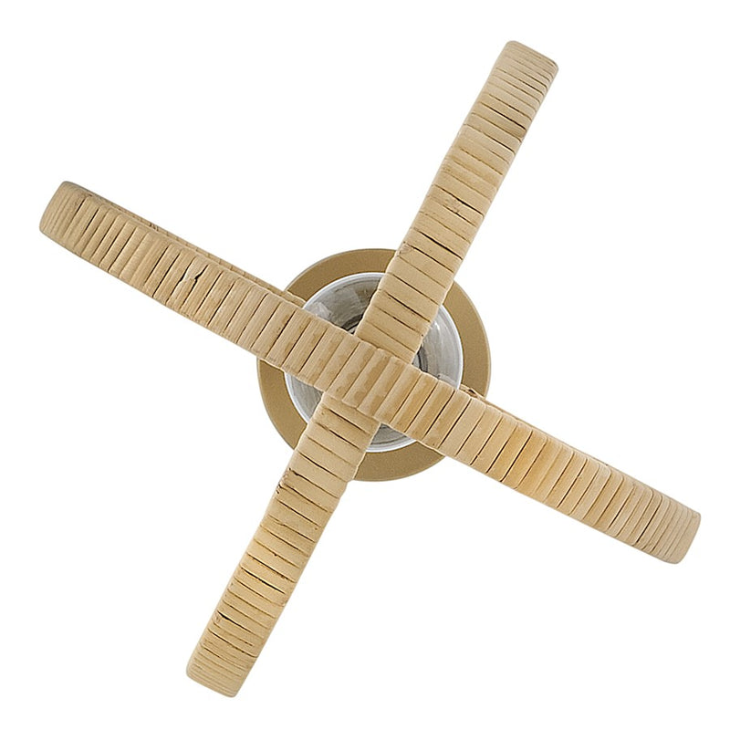Lark Fallon 10in 1-Light Pendant | Coastal Lacquered Brass Steel and Bamboo Rattan | Kitchen Island & Dining Room | 10 x 10 x 12 in | Model 83557LCB-BAM