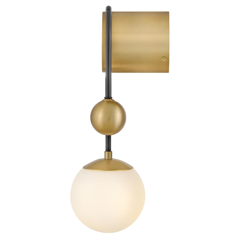 Lark Auggie 1 Light 10" Sconce, Black/Etched Opal