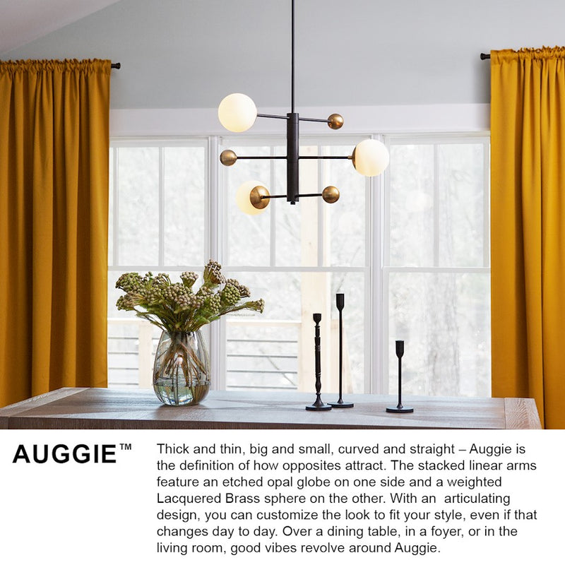 Lark Auggie 3 Light Medium Multi Tier Chandelier, Black/Etched Opal