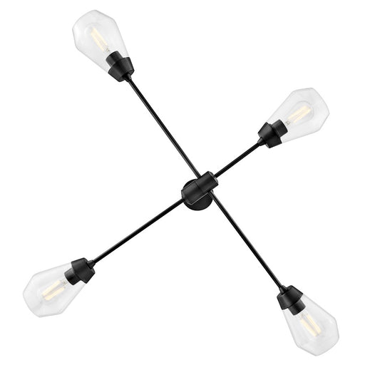 Lark Livie 4 Light Medium Single Tier Chandelier, Black/Clear