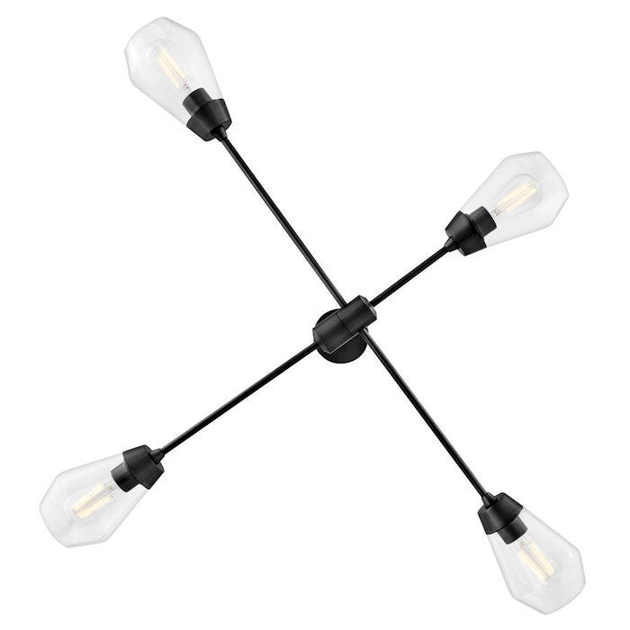 Lark Livie 4 Light Medium Single Tier Chandelier, Black/Clear