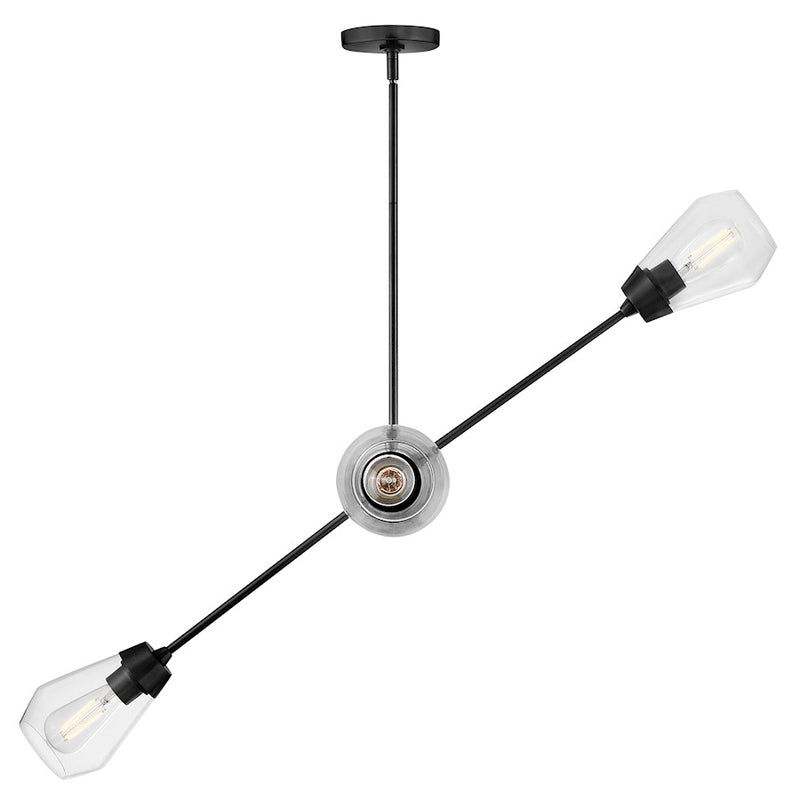 Lark Livie 4 Light Medium Single Tier Chandelier, Black/Clear