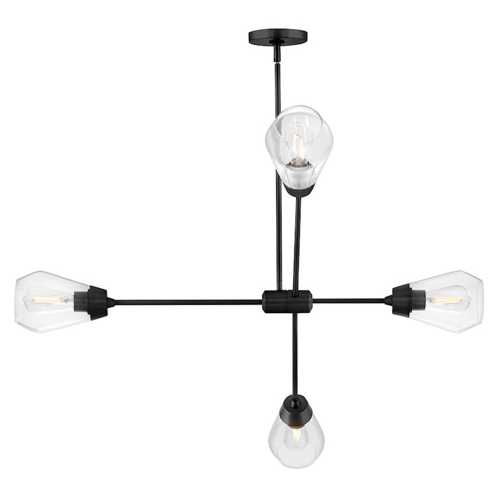 Lark Livie 4 Light Medium Single Tier Chandelier, Black/Clear