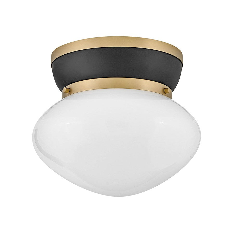 Lark Lucy 1 Light Small Flush Mount, Black/Cased Opal - 83601BK-LCB