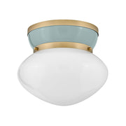 Lark Lucy 1 Light Small Flush Mount, Lacquered Brass/Cased Opal - 83601LCB-SF