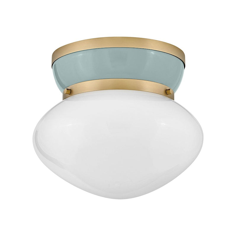Lark Lucy 1 Light Small Flush Mount, Lacquered Brass/Cased Opal - 83601LCB-SF
