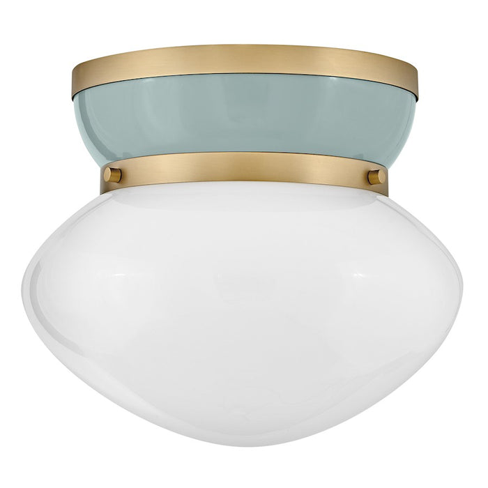 Lark Lucy 1 Light Small Flush Mount, Lacquered Brass/Cased Opal