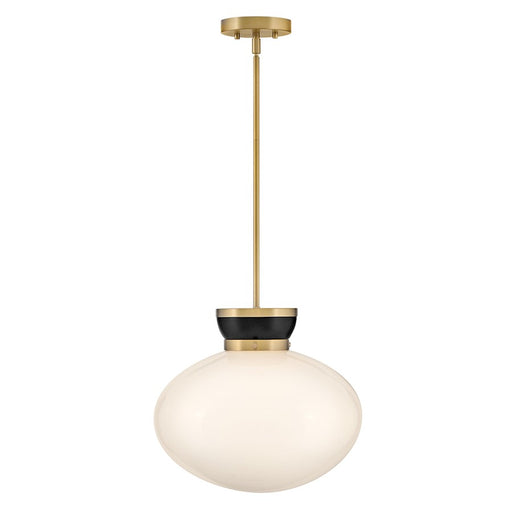 Lark Lucy 1 Light 15" Pendant, Black/Cased Opal - 83604BK-LCB