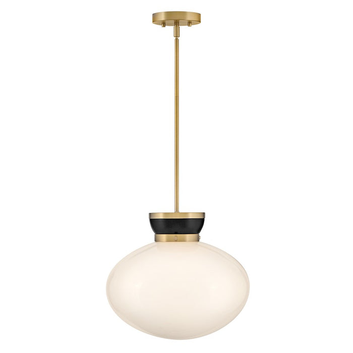 Lark Lucy 1 Light 15" Pendant, Black/Cased Opal - 83604BK-LCB