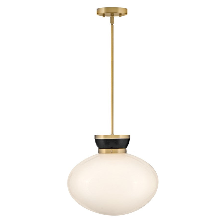 Lark Lucy 1 Light 15" Pendant, Black/Cased Opal - 83604BK-LCB