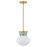 Lark Lucy 1 Light Small Pendant, Lacquered Brass/Cased Opal