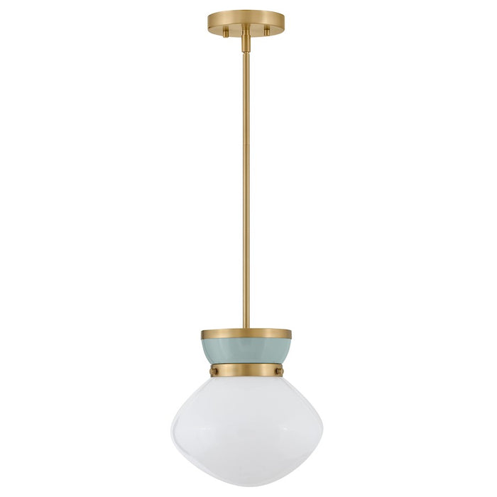 Lark Lucy 1 Light Small Pendant, Lacquered Brass/Cased Opal