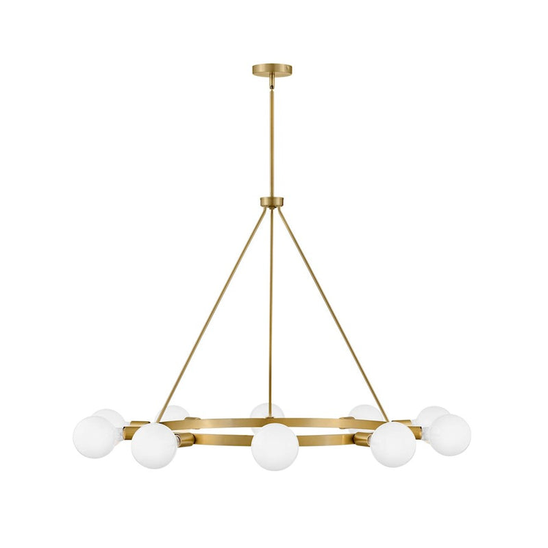 Lark Orla 36in 10-Light Chandelier | Mid-Century Modern Lacquered Brass Steel | Dining Room & Living Room | 36 x 36 x 29 in | Model 83610LCB