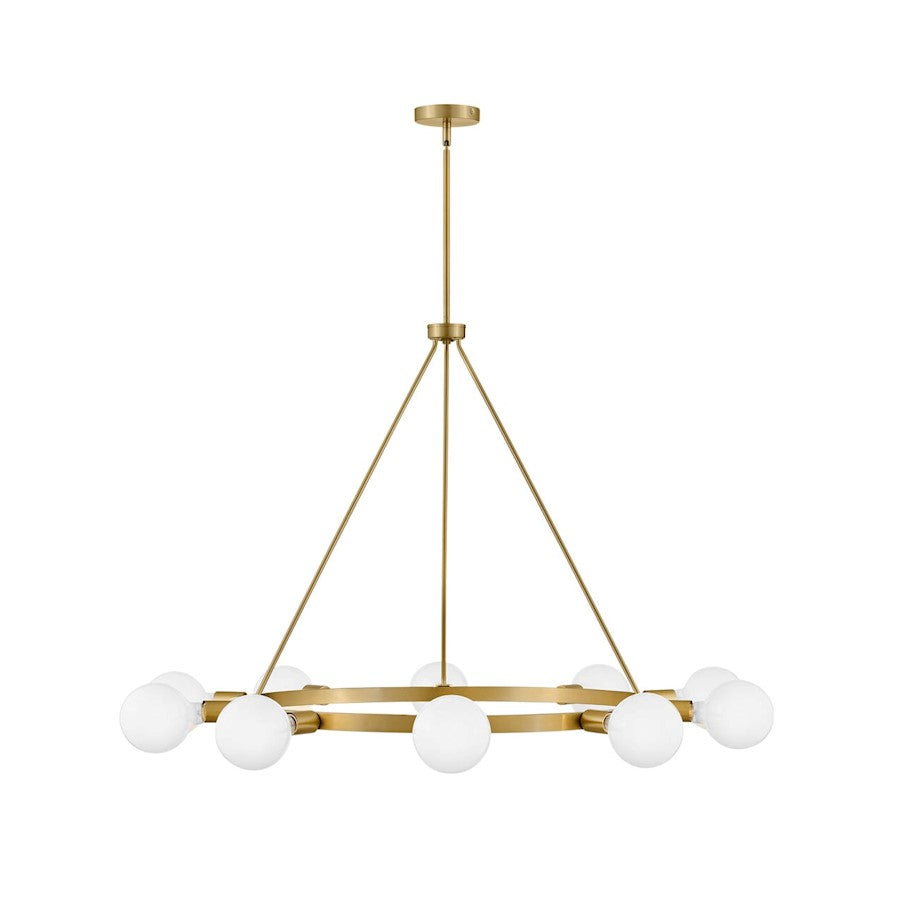 Lark Orla 10 Light Large Single Tier Chandelier, Lacquered Brass - 83610LCB