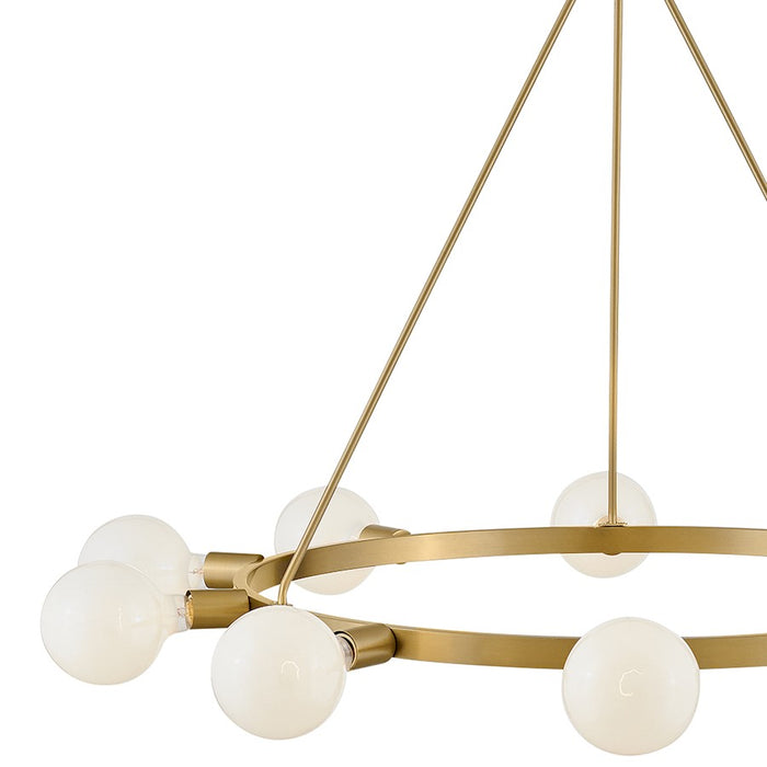 Lark Orla 10 Light Large Single Tier Chandelier, Lacquered Brass