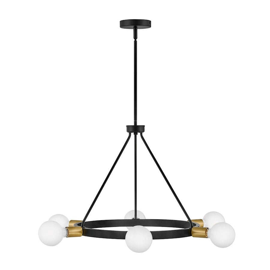 Lark Orla 6 Light Medium Single Tier Chandelier, Black - 83616BK