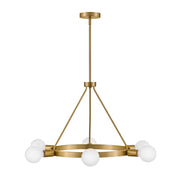 Lark Orla 6 Light Medium Single Tier Chandelier, Lacquered Brass - 83616LCB