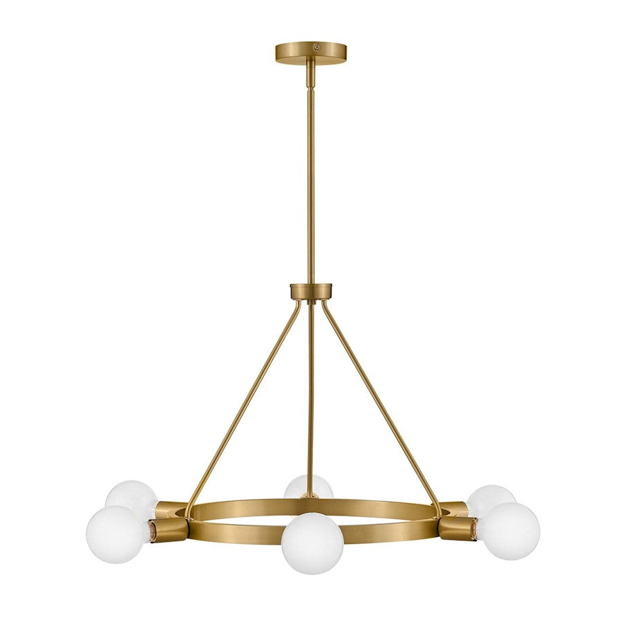 Lark Orla 6 Light Medium Single Tier Chandelier, Lacquered Brass - 83616LCB